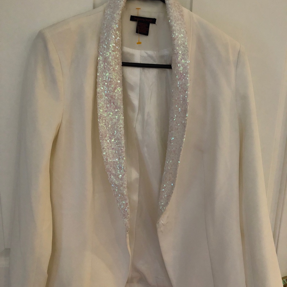 Cream sequin lapel Jacket